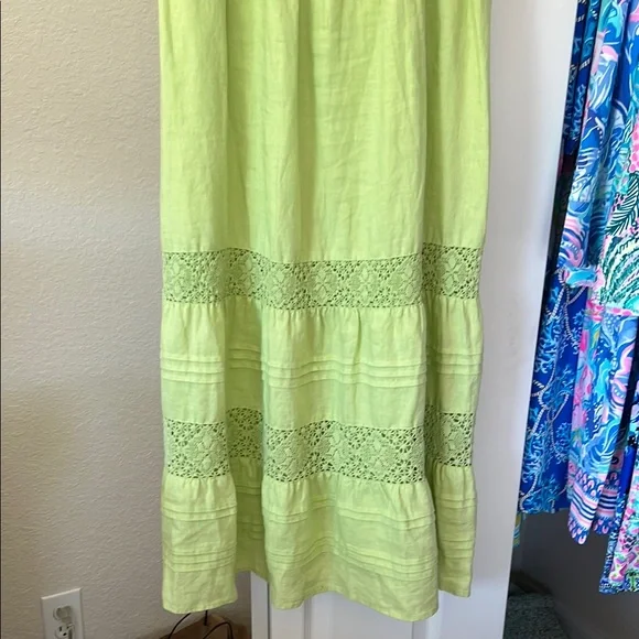 NWT J. Jill Lime Green Sleeveless Maxi Dress - Picture 5 of 11